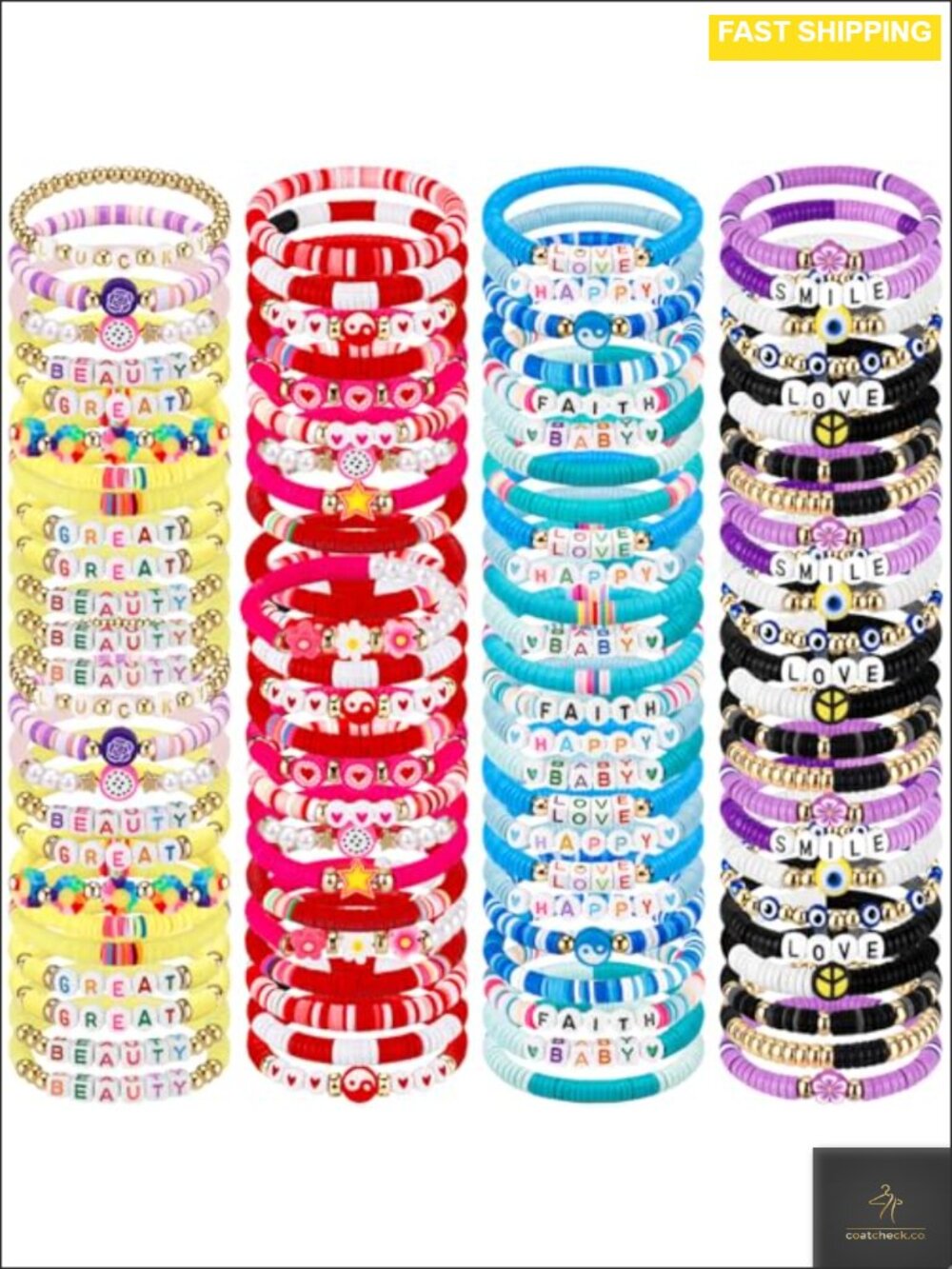 100 Pcs Clay Acrylic Alloy Friendship Bracelets Stackable Boho Y2K Gift Set